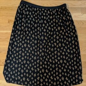 J Jill Shirt - Vintage Golden Leaf Pattern